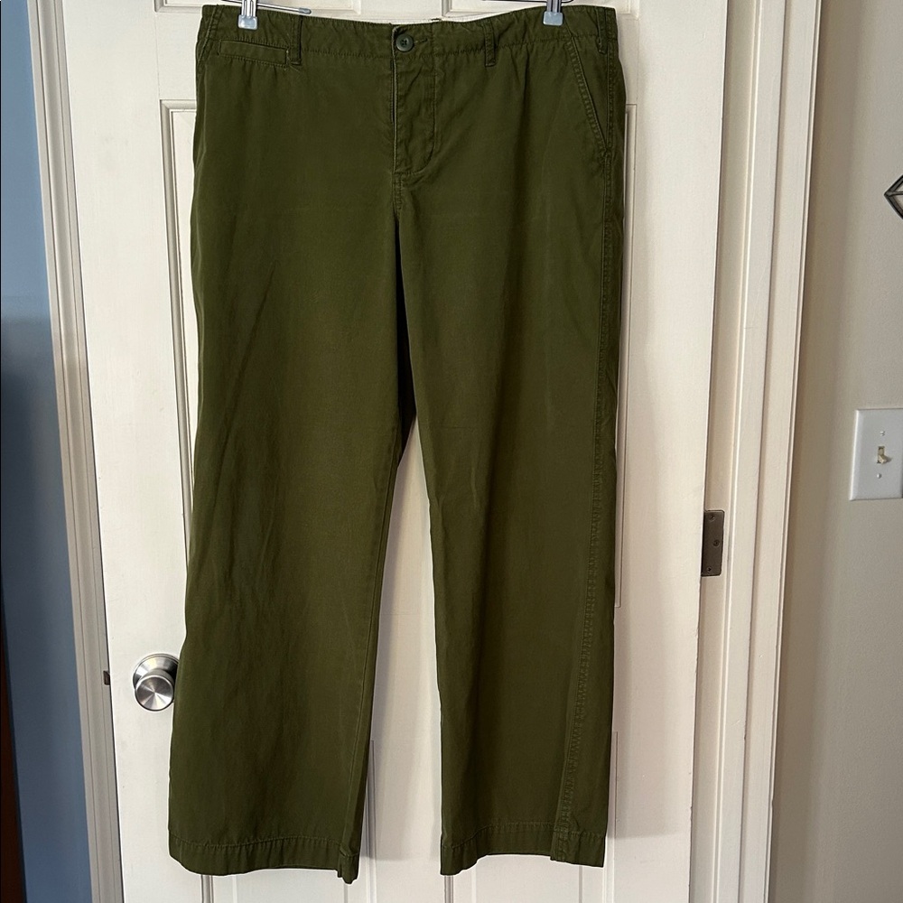 Norma Kamali Women's Olive Wide Leg Pants -Size 14